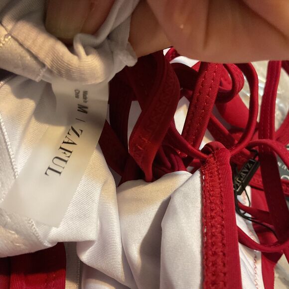 Zaful Crisscross Ruched Scalloped Bikini Medium - Picture 6 of 10